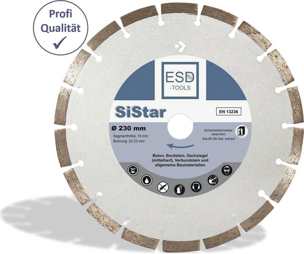 Profi Diamanttrennscheibe 230  mm Beton Verbundstein - Produktbild 