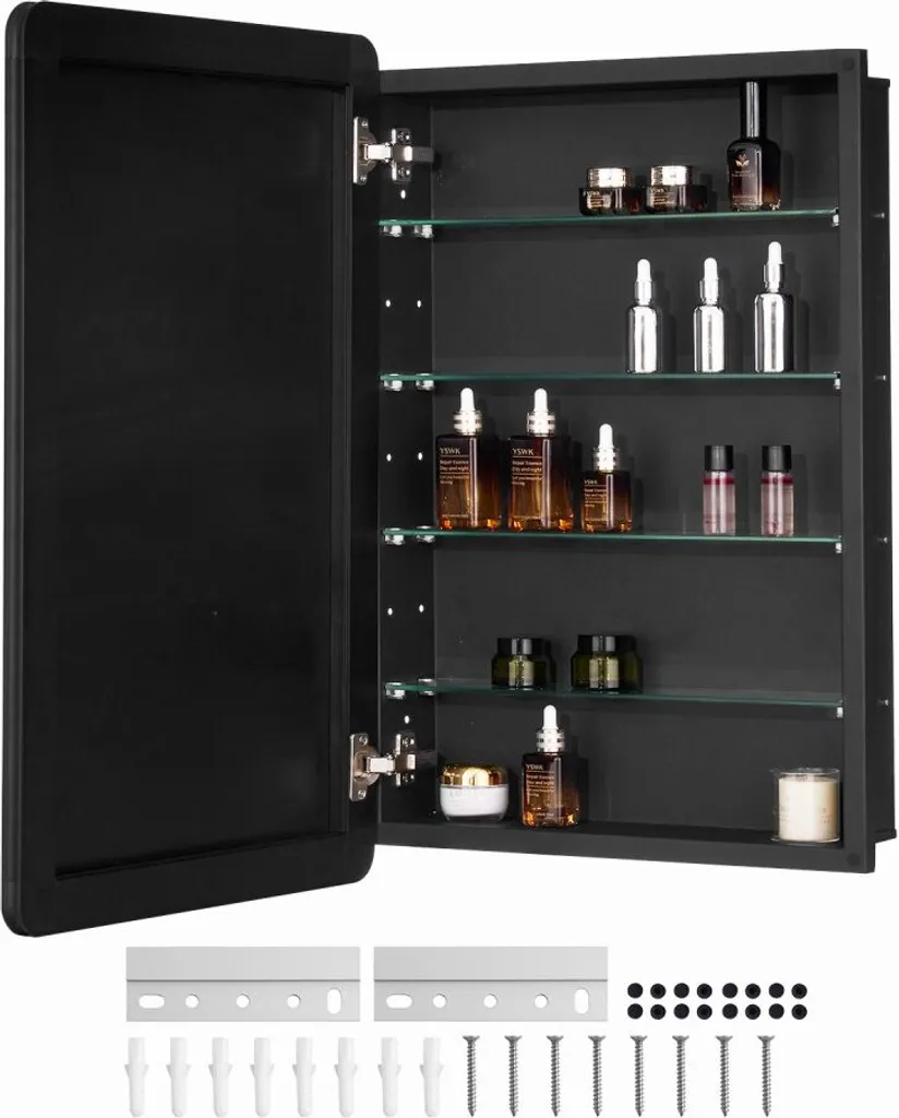 Armoire à pharmacie 508mm avec étagères modulables et grand miroir