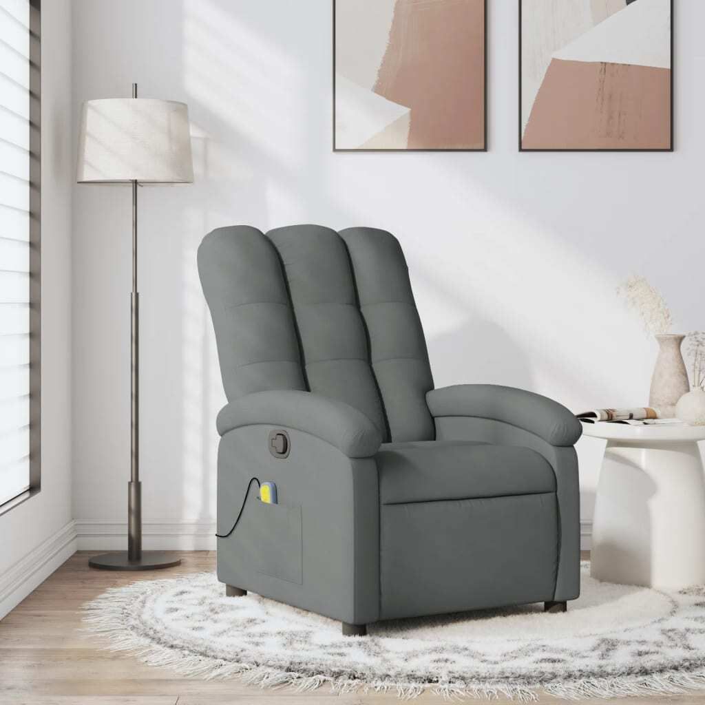 Maison Exclusive - Massagesessel Dunkelgrau Stoff
