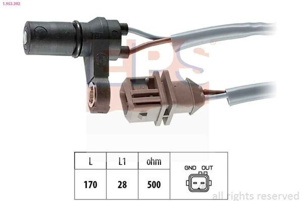 EPS Drehzahlsensor Automatikgetriebe 1.953.392 für VOLVO V70 I (875, 876) 850 Kombi (855) 850 Limousine (854) C70 I Cabrio (873) C70 I Coupe (872)...