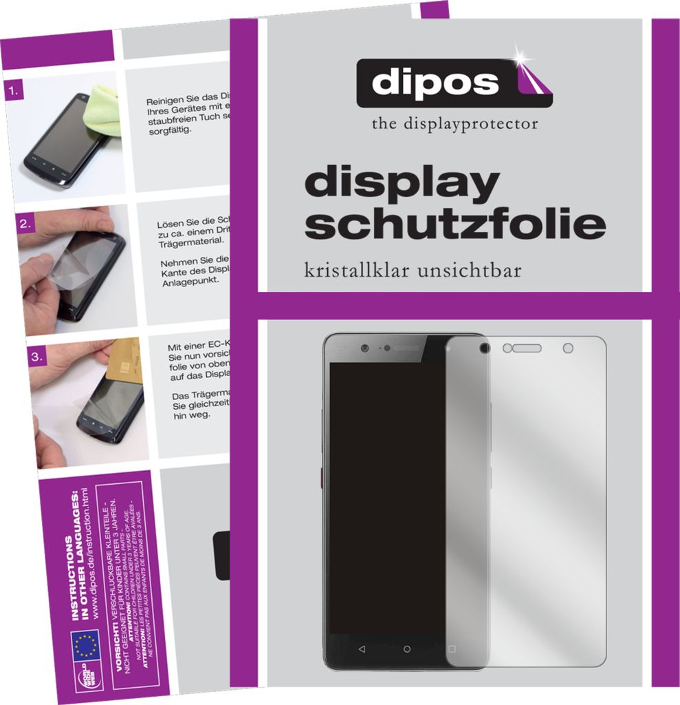 6x Schutzfolie für Lenovo K8 Plus klar Displayschutzfolie Folie Display Schutz dipos