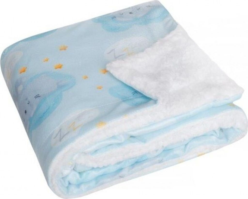 Baby Kinder Kuscheldecke Velboa / Sherpa - Hase - 80x100 cm Schmusedecke Babydecke