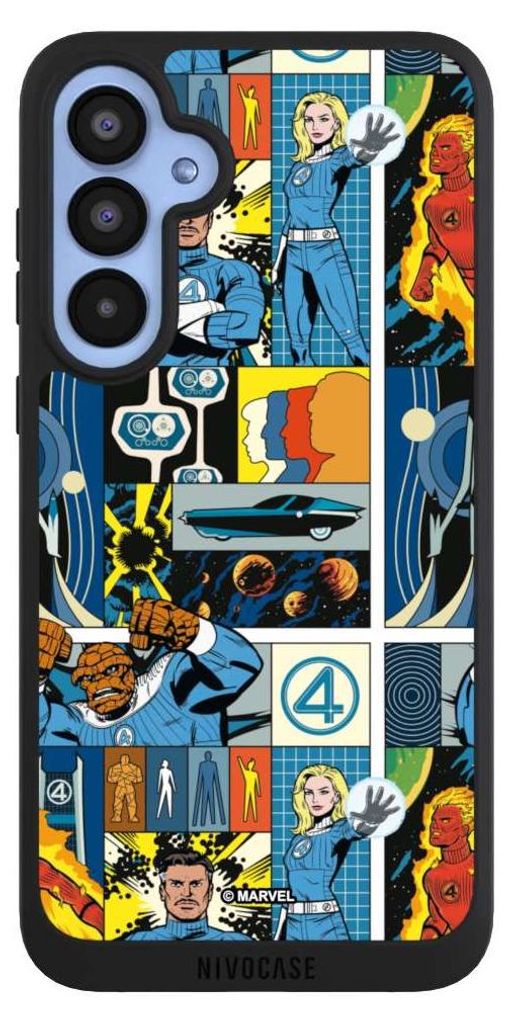 NIVOCASE Handyhülle für Samsung Galaxy A55 5G Hülle NIVOpure Case Schwarz Offizielles Lizenzprodukt Marvel The Fantastic Four