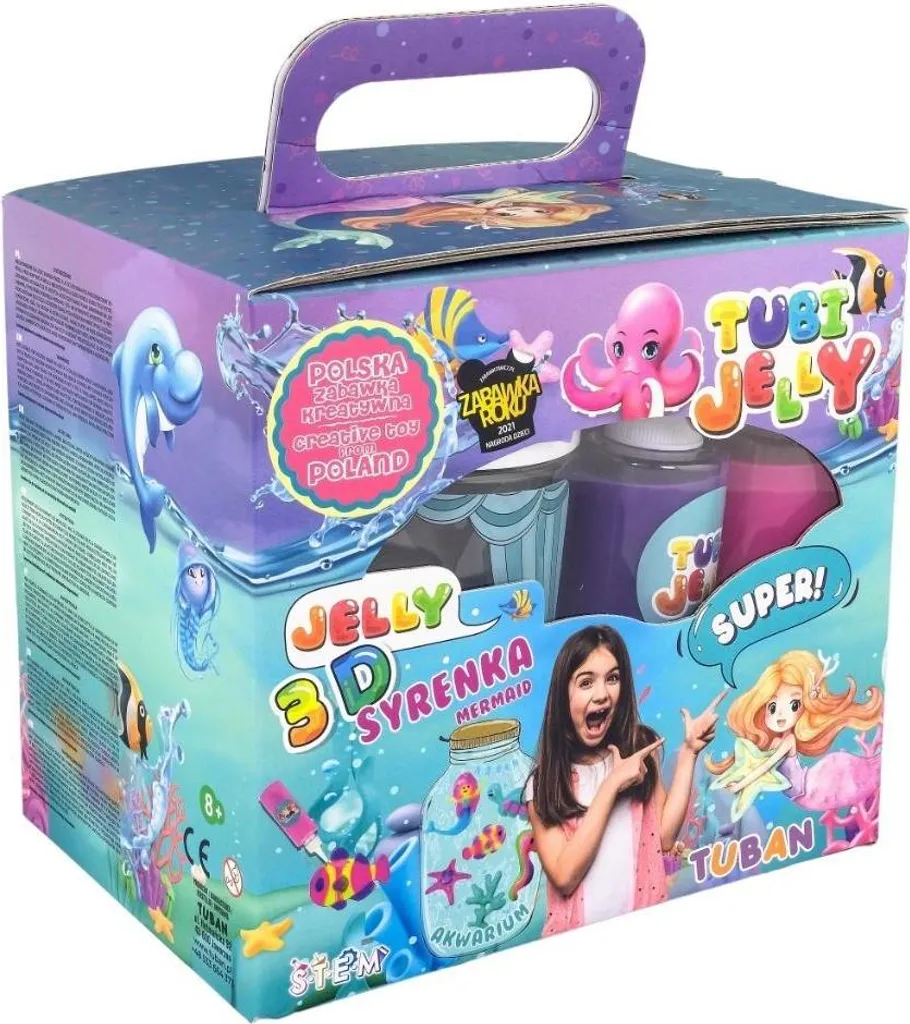 TubiJelly TUBAN Sirene Gel Magique 3D avec Aquarium et 6 Couleurs Vives