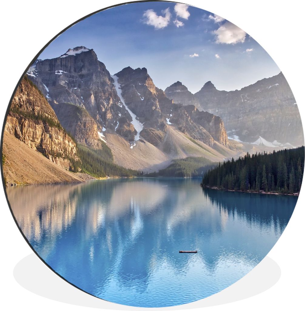 MuchoWow Aluminium Wandkreis Moraine Lake in der Provinz Alberta in Kanada Ø 30 cm Wanddeko Modern Wohnzimmer - Wand Bild - Wohnzimmer - Runde B...