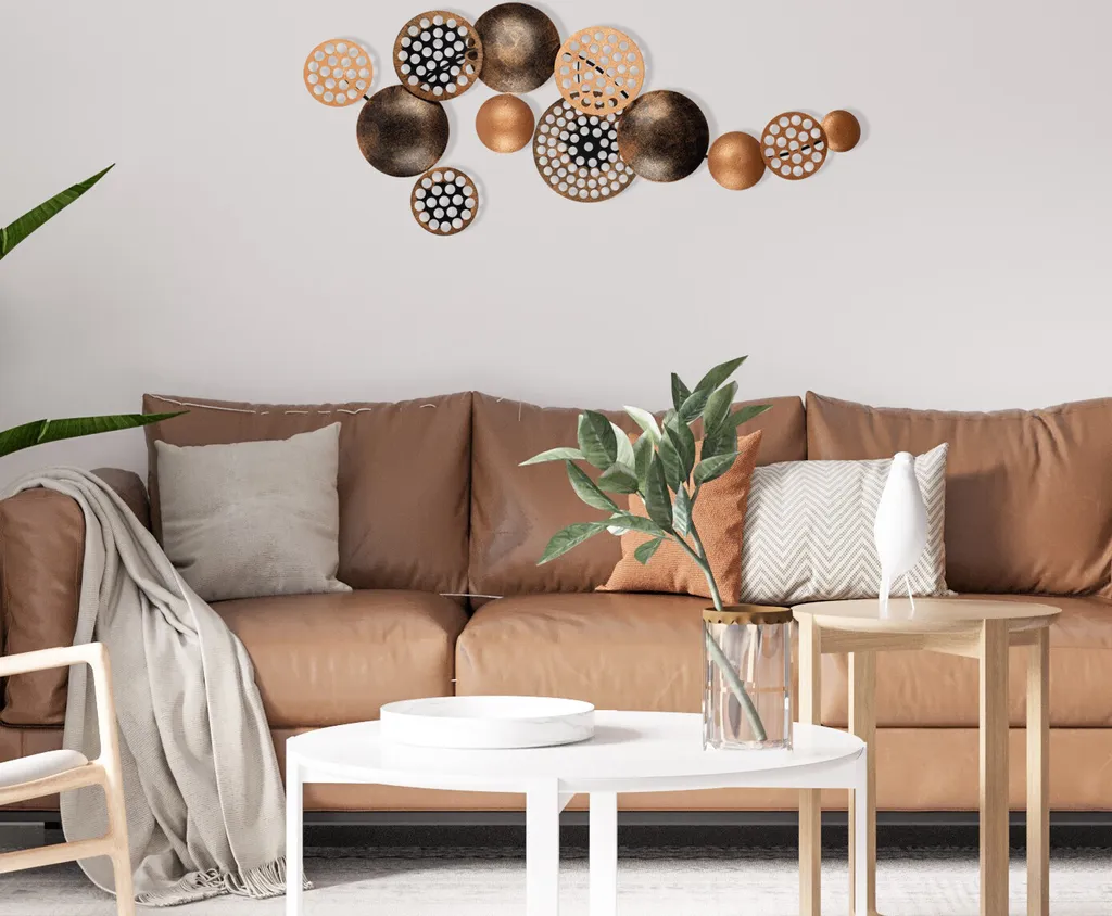 Wallity, Bronte - CH103-3, Decorazione da parete, Multicolore, Metallo, 90 x 42 x 8 cm