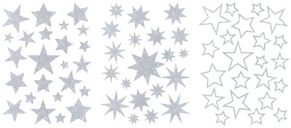 Heyda FensterStick Stern Silber - 3 Feuille A4 Adhäsive Étoiles