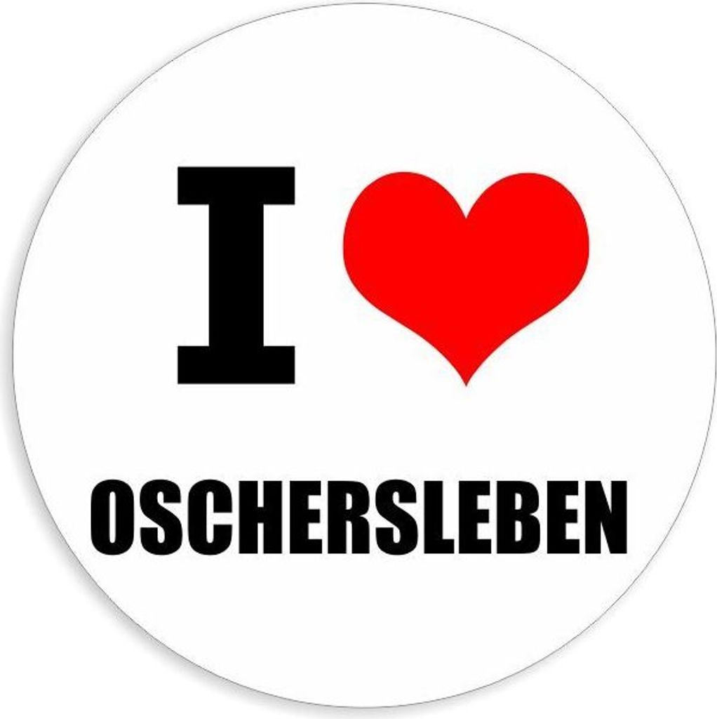 Kiwistar - Autoaufkleber - 5x5 cm - außen klebend - I love Oschersleben (Bode) für Auto, Laptop, Fahrrad, LKW, Motorrad Aufkleber mehrfarbig Stic...