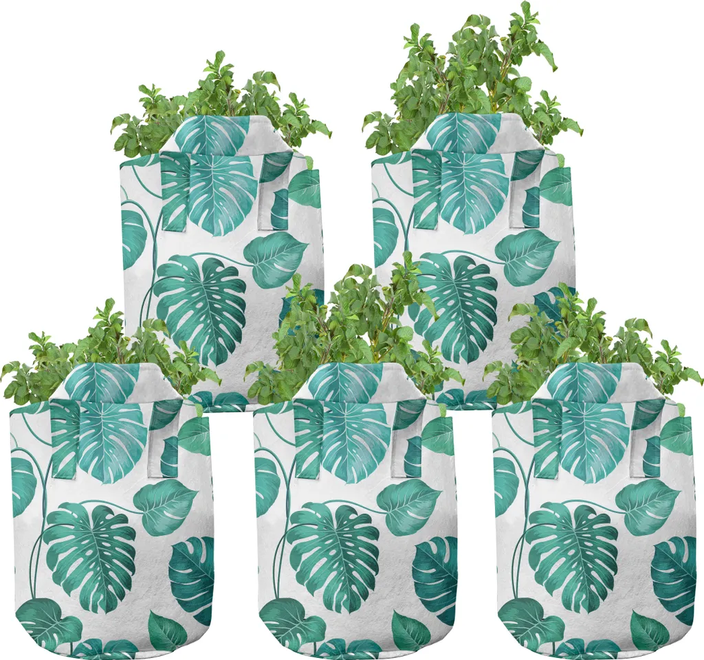 Pot de fleurs en tissu 5 gallons pour balcon et potager urbain, lot 5