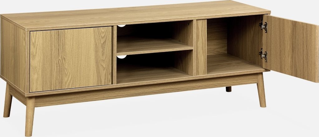 sweeek - TV-Möbel Holzdekor 2 Türen L 120 cm - Natur Produktbild 5