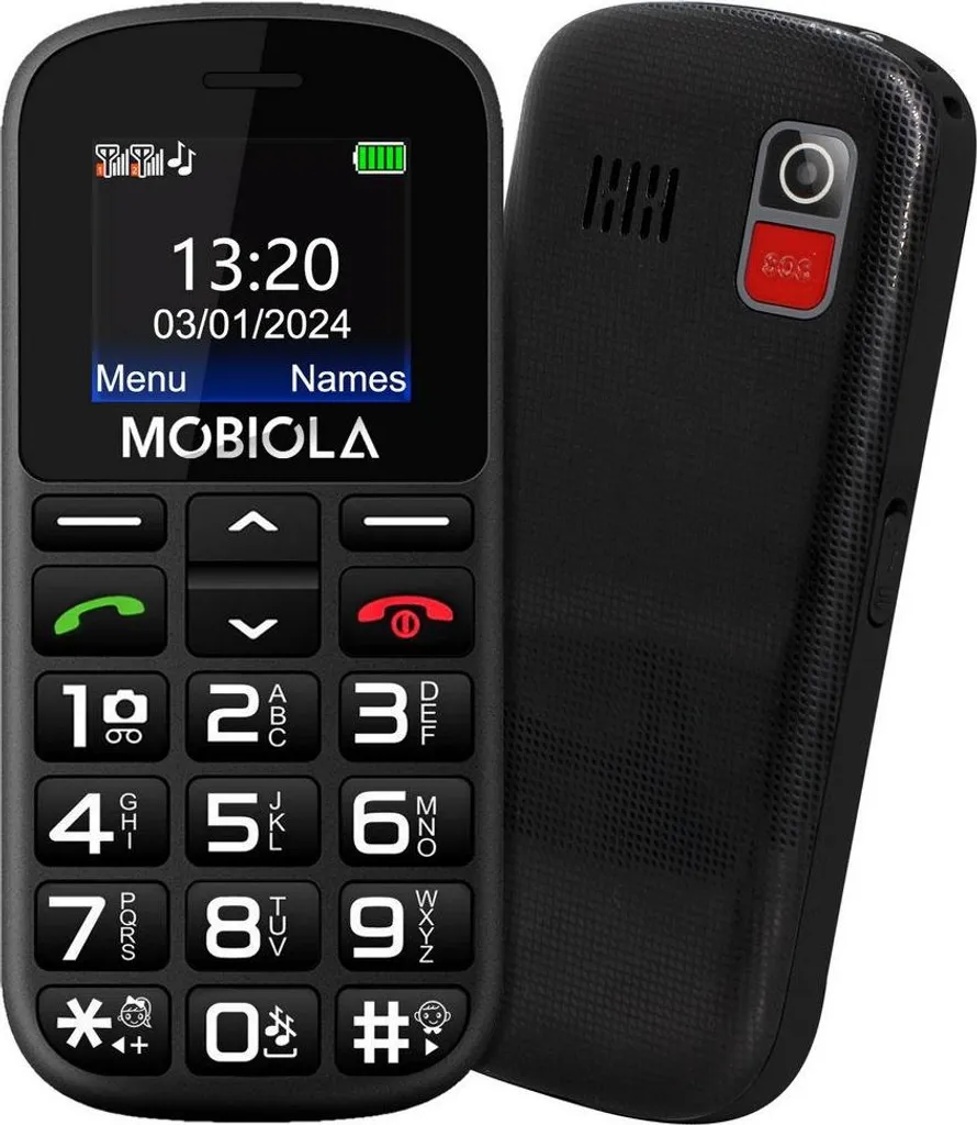 Mobiola MB200 Noir - Fini les Difficultés avec ce Mobile Facile à Utiliser