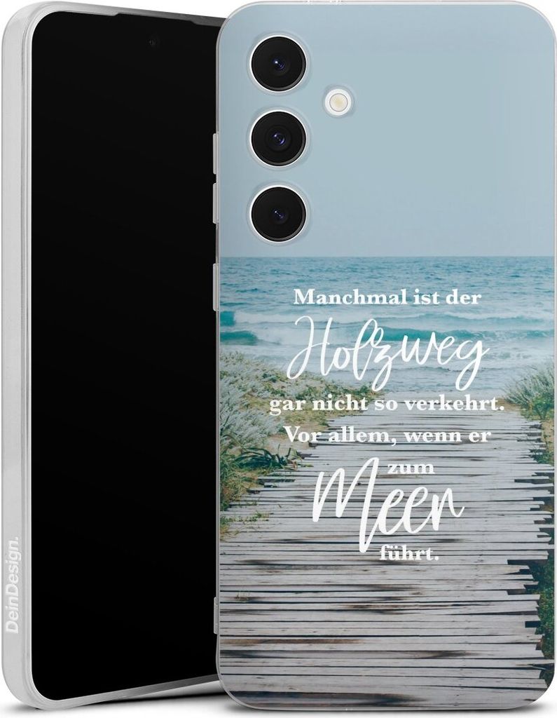DeinDesign Handyhülle für Samsung Galaxy S24 FE 5G Silikon Hülle Case Smartphone Schutzhülle Statement Strand Spruch