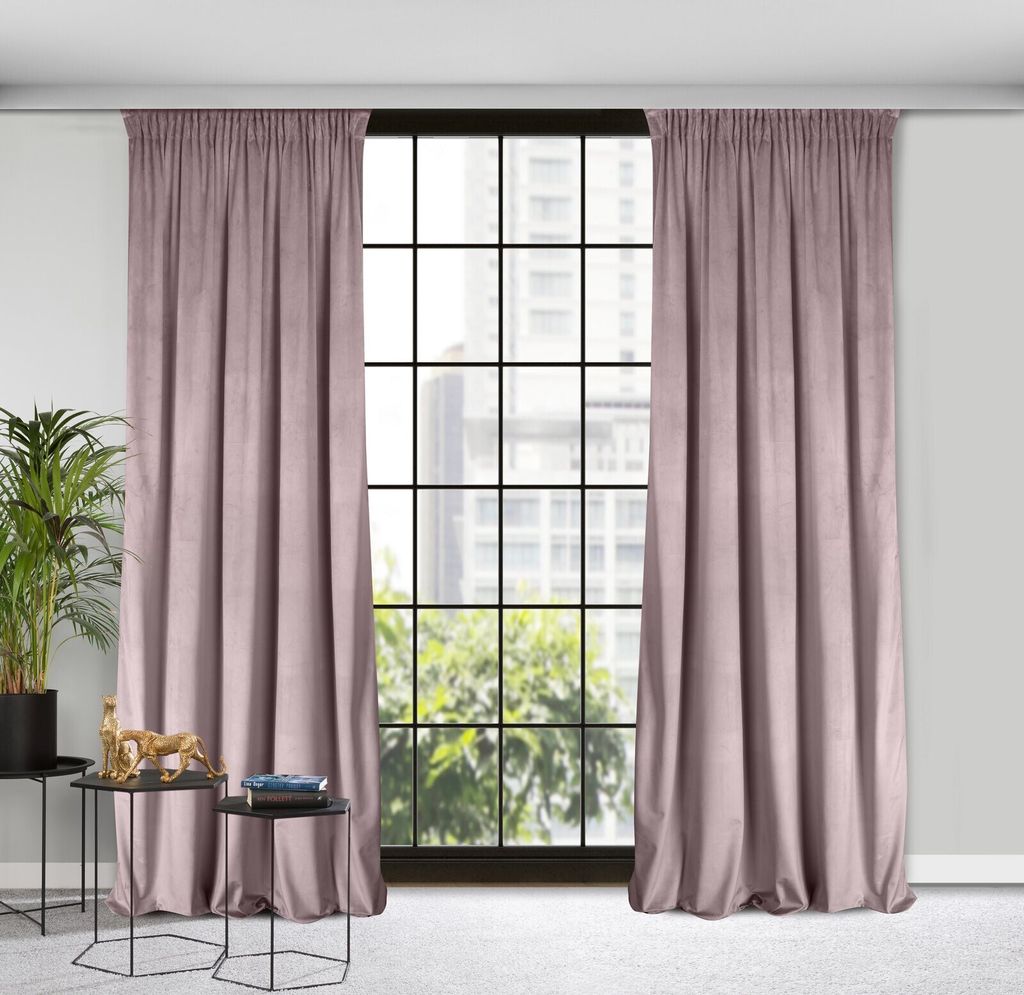 Samtvorhang ROSA rosa 140x270 cm Kräuselband Produktbild 1