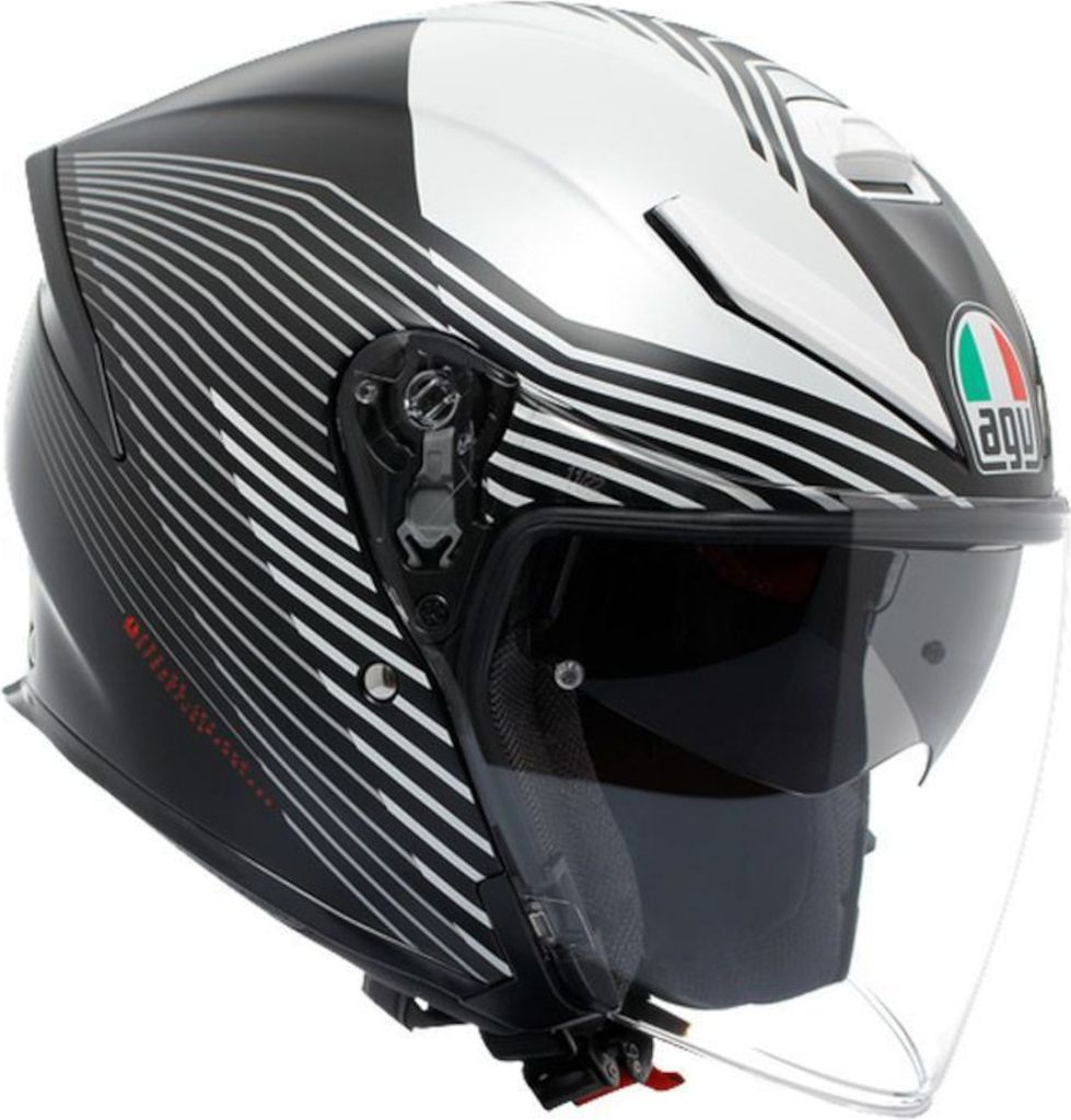 AGV K5 Jet Evo Control Jethelm, schwarz matt/weiß/pink, M (57/58)