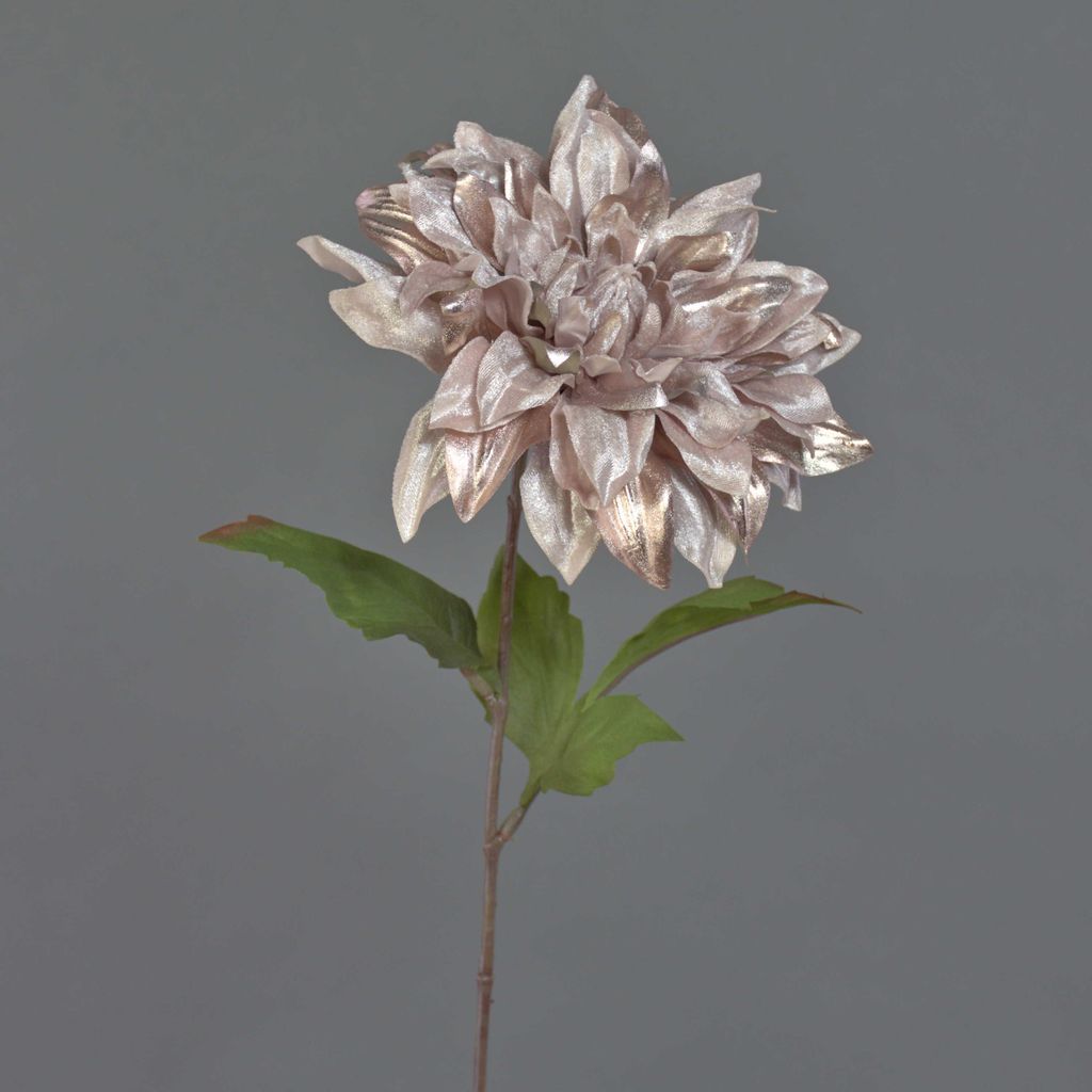 artplants.de Seidenblume Dahlie MINBU, beige-rosa, 60cm, Ø18cm - Kunstpflanze Georgine