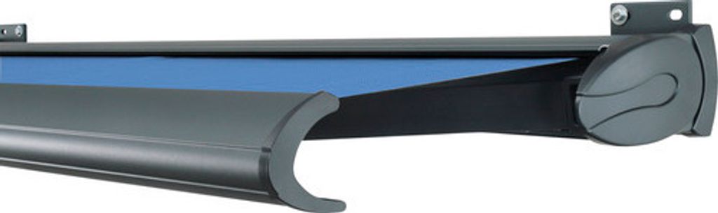 SOLUNA Kassettenmarkise Exclusiv 4,5x2 Stoff Dessin S2828 Gestell RAL 7016 anthrazitgrau Antrieb rechts inkl. Motor und