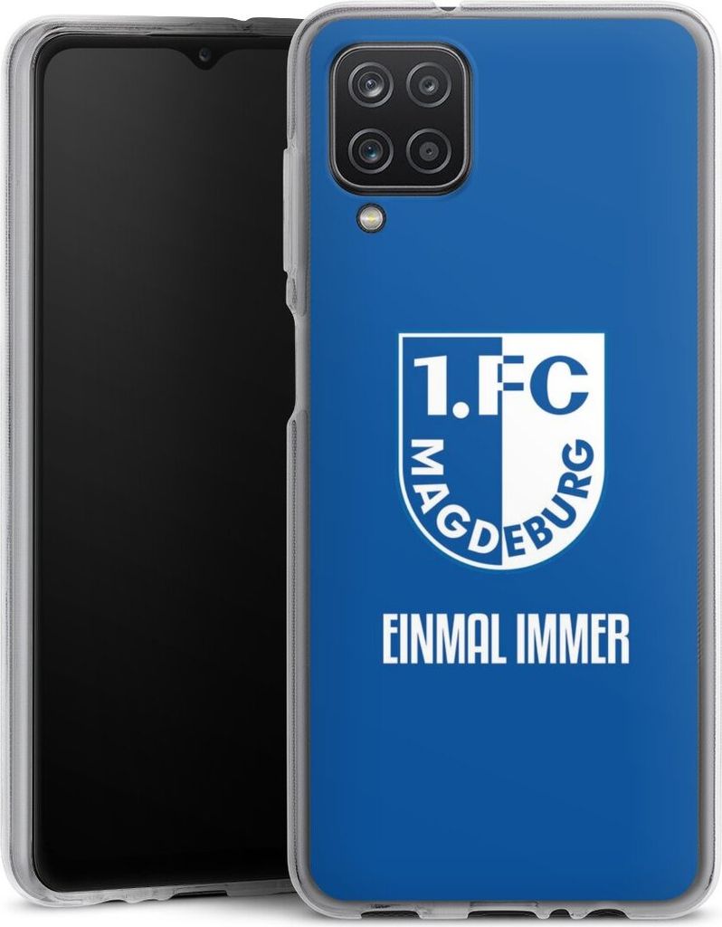 DeinDesign Handyhülle für Samsung Galaxy A12 Silikon Hülle Case Smartphone Schutzhülle Offizielles Lizenzprodukt Wappen 1. FC Magdeburg