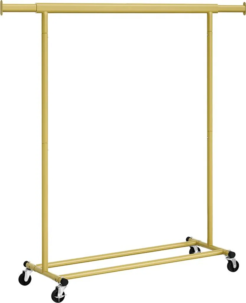 Porte-manteau sur roulettes doré charge 90 kg - Penderie robuste H160cm