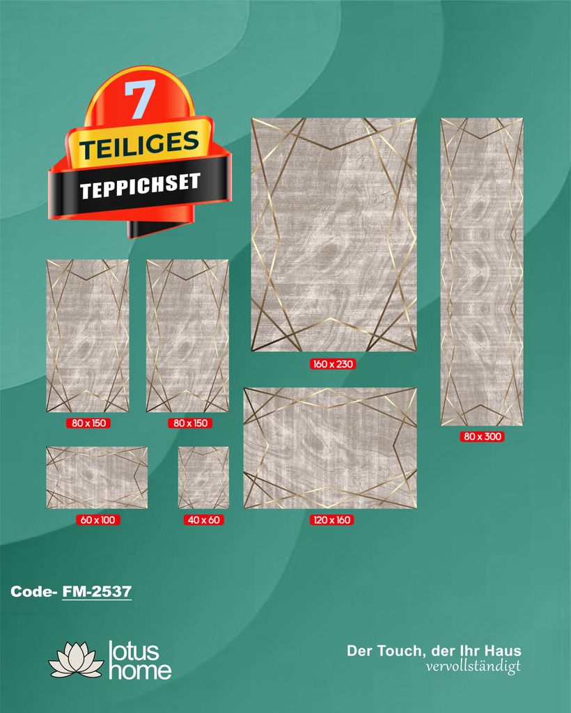 7-teiliges Teppich-Set FM-2537 Produktbild 