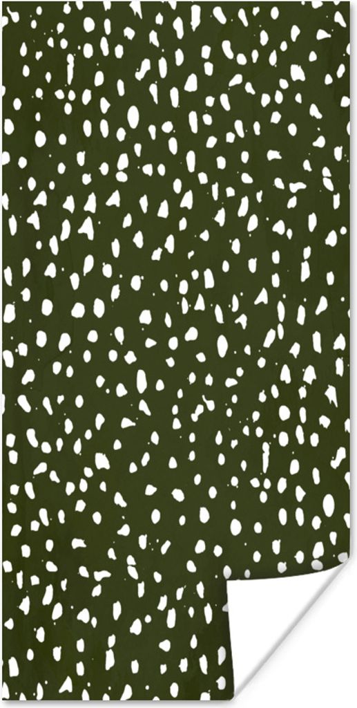 MuchoWow Poster Polka dots - Weiß - Schwarz 40x80 cm - Dekoration