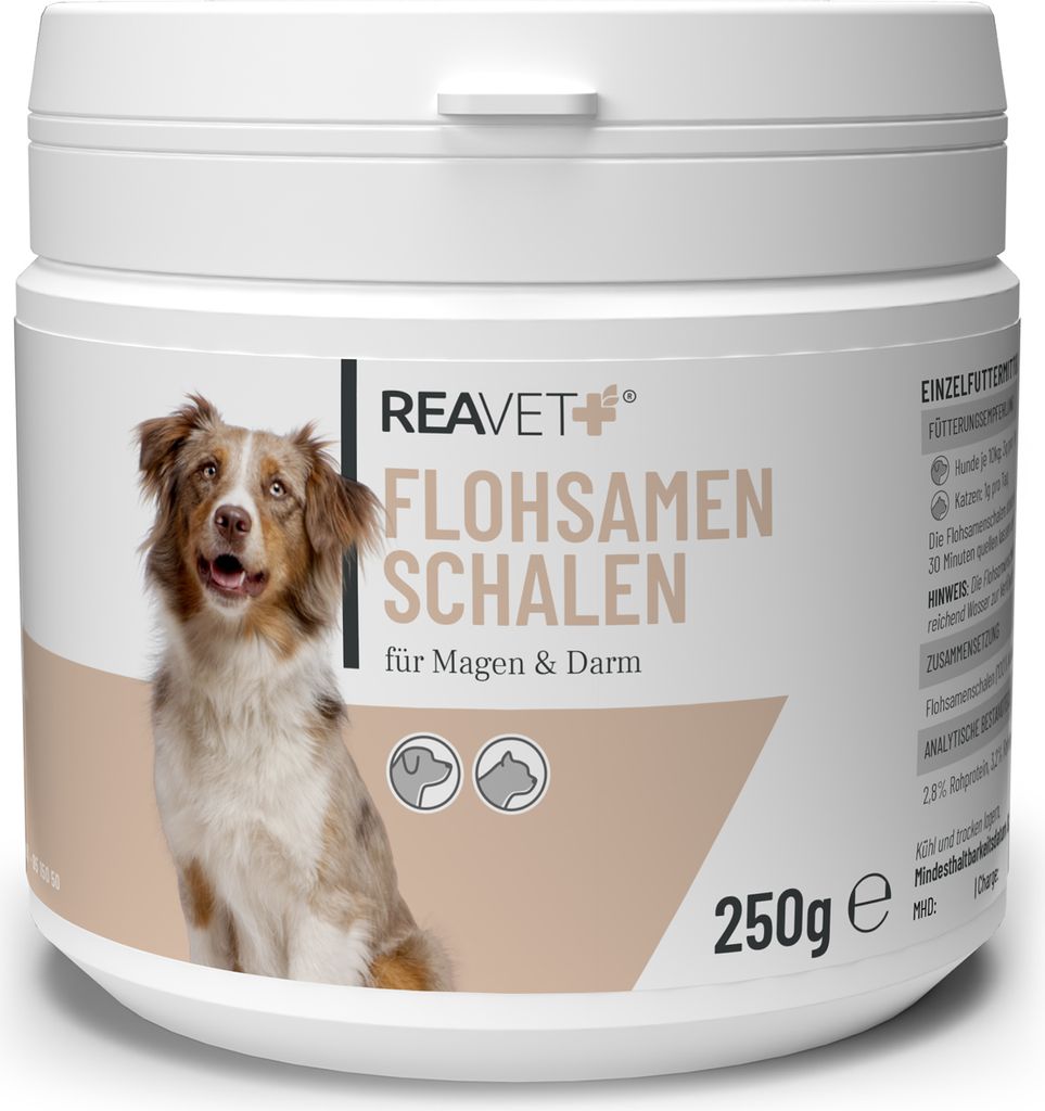 REAVET Flohsamenschalen für Hunde & Katzen 250g - Naturrein Produktbild 