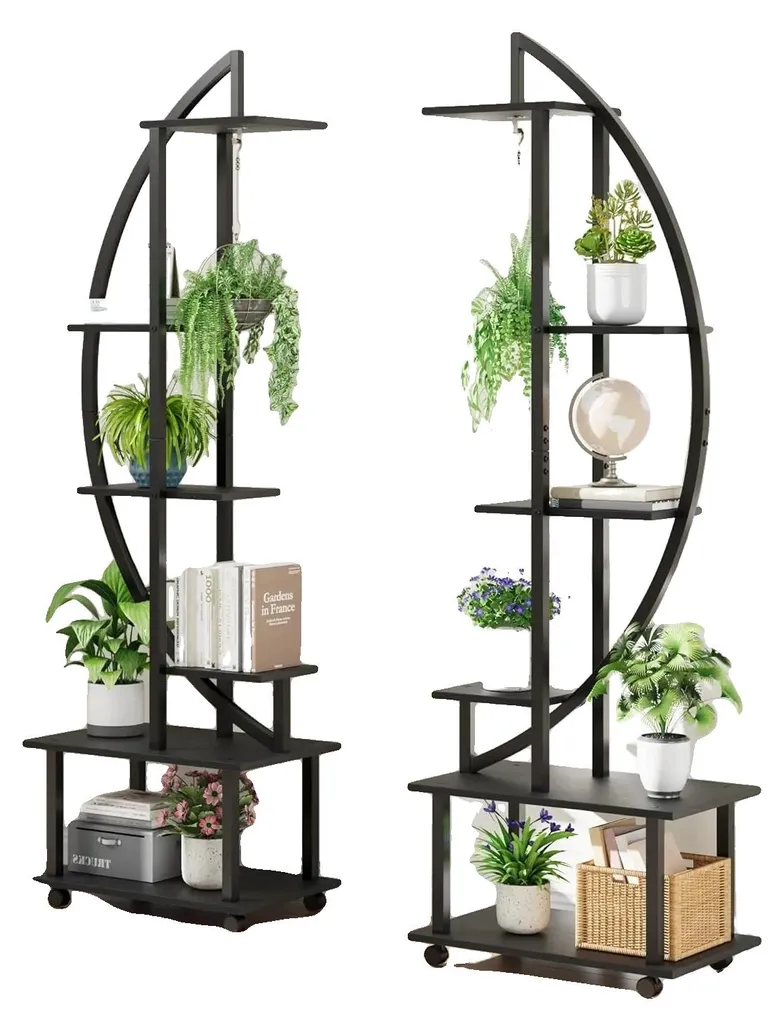 Étagère pour plantes en métal design demi-lune 137cm de largeur