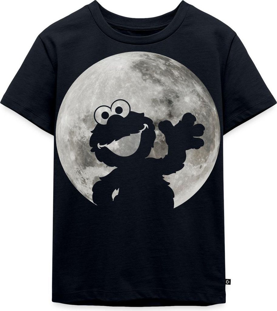 Spreadshirt Sesamstraße Elmo Im Vollmond Kinder Premium T-Shirt, 98/104 (2 Jahre), Navy