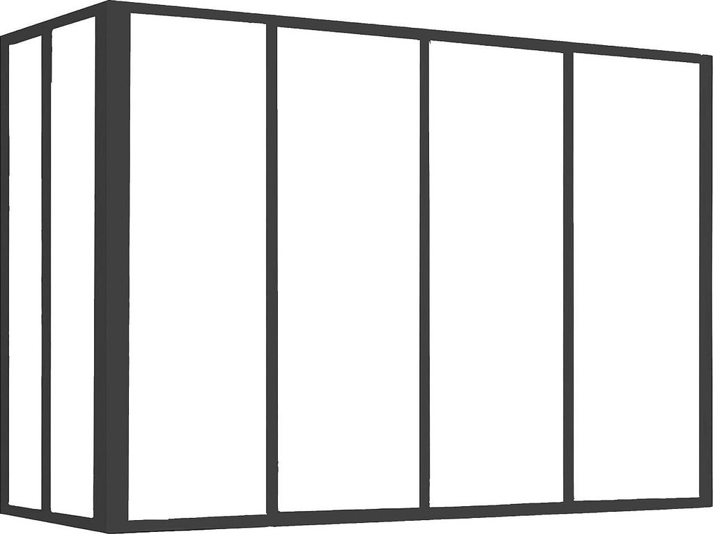 Pulverbeschichtete Aluminium-Eckwand - L.120 x T.60 x H.130 cm - schwarz - BAYVIEW