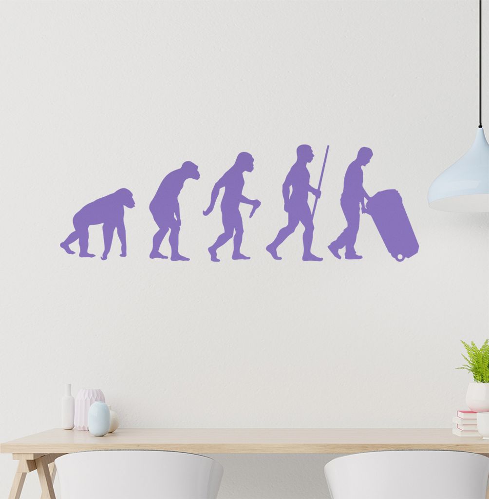 Müllmann Tonne Evolution Wandtattoo Wandaufkleber Wall Sticker - Dekoration, Küche, Wohnzimmer, Schlafzimmer, Badezimmer