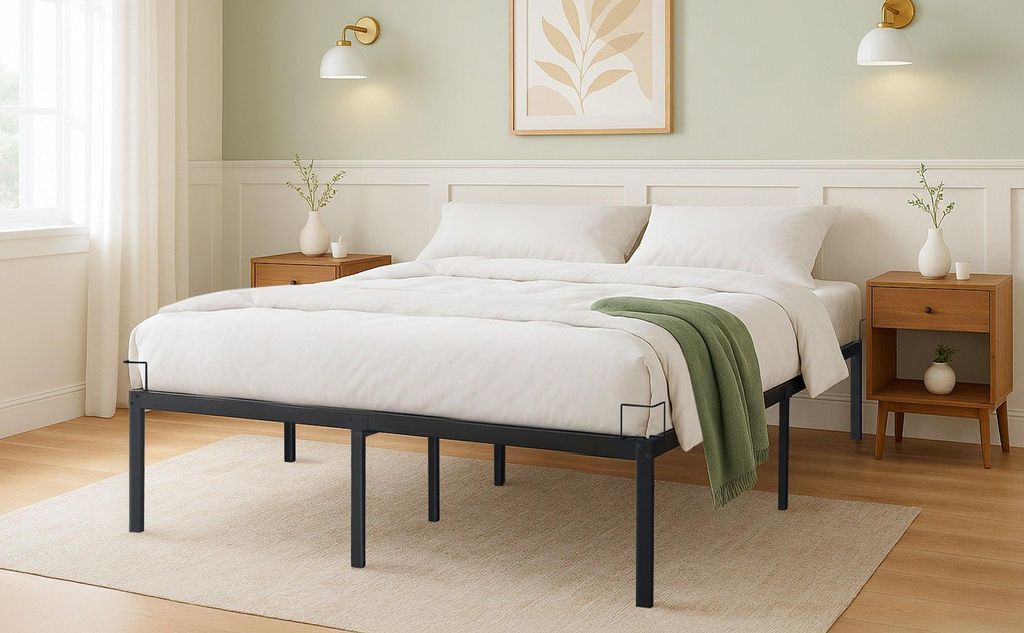 VOUNOT® Bettgestell 160x200 cm Metallbett mit Lattenrost Produktbild 