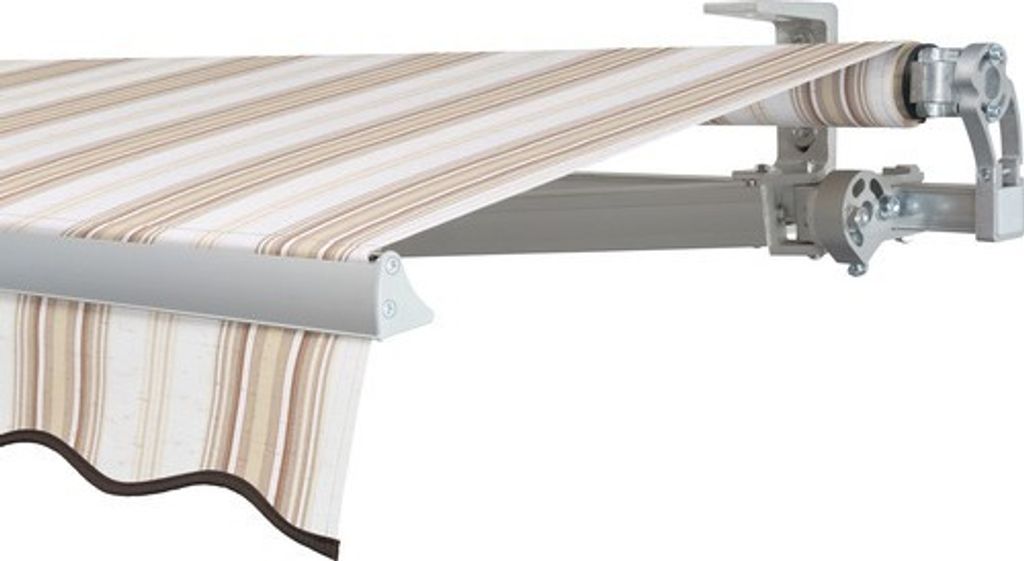 SOLUNA Gelenkarmmarkise Concept 3x2 Stoff Dessin 6171 Gestell Silber E6EV1 eloxiert Antrieb rechts inkl. Motor und Wands