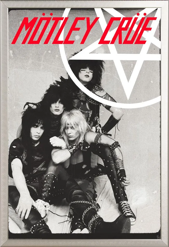 Poster 61x91.5 Motley Crue + Cornice Shinsuke Alluminio Professionale