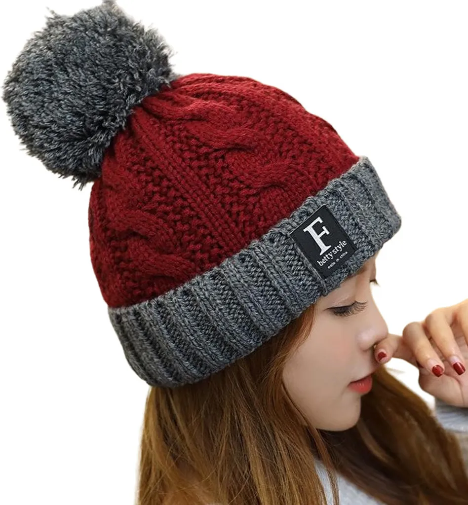 Cappello Isabel Grigio Bordeaux con Pon Pon KP21466 - Super Morbido