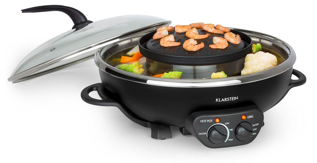 Klarstein Szechuan, hot pot (5L) a gril, 1350 W/Ø 38 cm, Obrázek produktu 