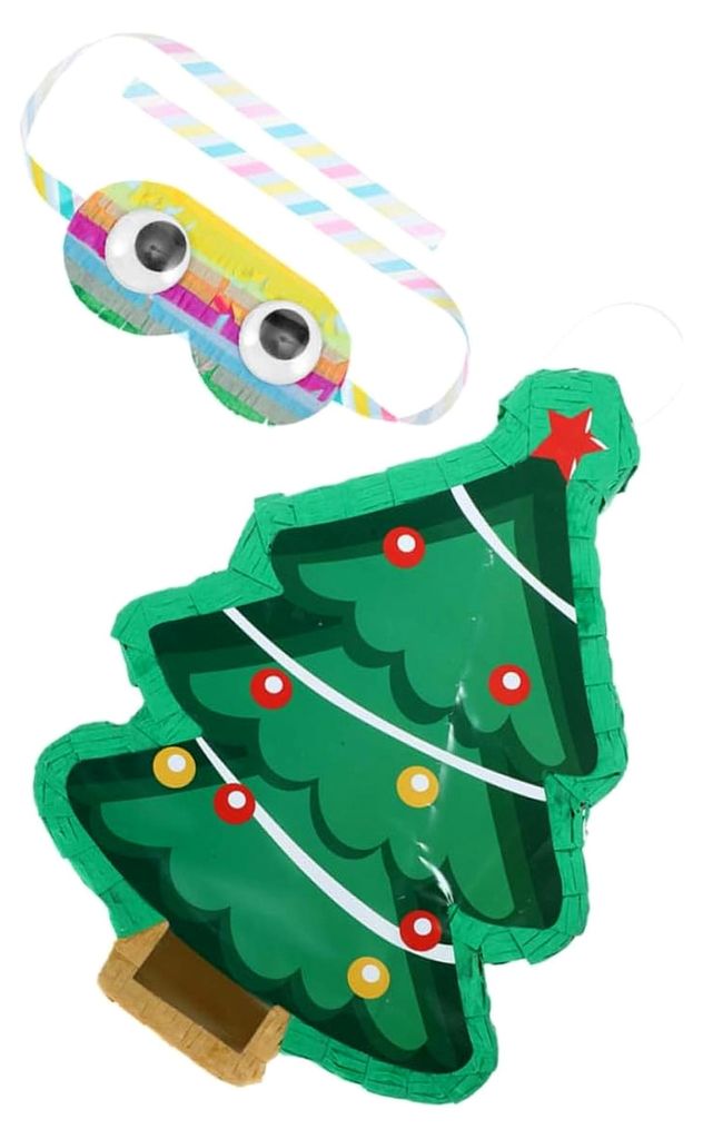 Weihnachtsbaum-Piñata aus Papier Traditionelles Design Süßigkeitenfüllung für Partyspiele und Dekoration