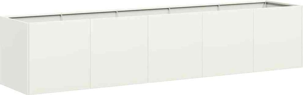 vidaXL Kvetináč biely 200x40x40 cm Oceľ valcovaná za Obrázok produktu 