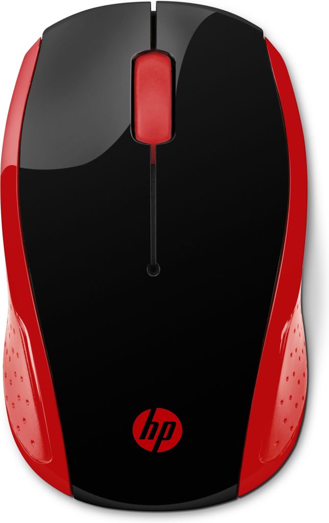 HP Maus 200 Kabellos USB-A 3-Tasten Rot Produktbild 