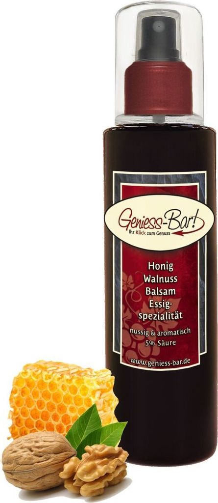 Honig Walnuss Balsam Essig - Spezialität Sprühflasche 0,26L balsamartig nussig und mild 5% Säure Pumpspray