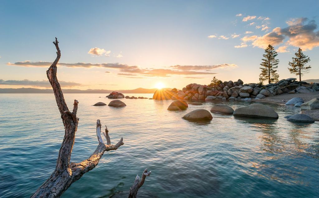 Sanders & Sanders Fototapete Landschaft Blau und Grau 450 x 280 cm