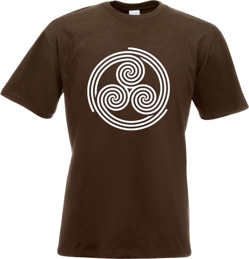 Kiwistar - T-Shirt - Chocolate - Triskele stärker ausgearbeitet Motiv Bedruckt Funshirt Design Print - mit Motiv Bedruckt - Funshirt Design - Spor...