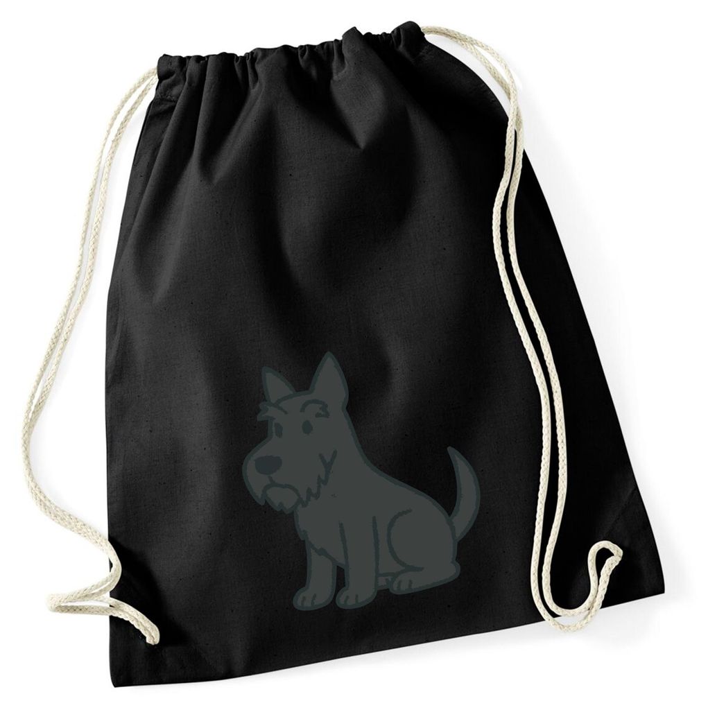 Huuraa Turnbeutel Scottish Terrier Comic Scottie 12 Liter Black Baumwolle Rucksack Geschenkidee