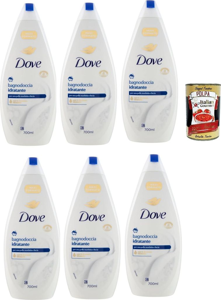Dove bagnodoccia idratante, Schaumbäder Bades bath shower foam, Weichheit und Pflege 6x 700 ml + Italian Gourmet polpa 400g