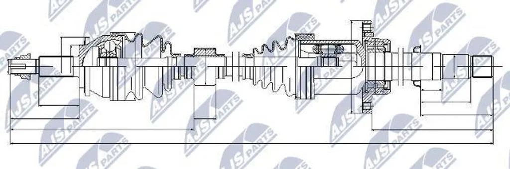 Arbre d'entraînement NTY NPW-TY-063 pour Avensis OE 4341005480