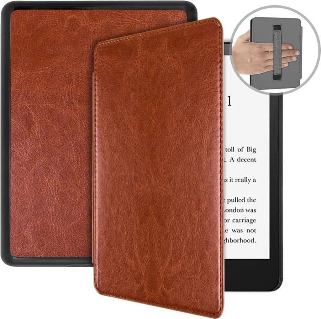 Custodia con cinturino per Kindle Paperwhite 5 (marrone)