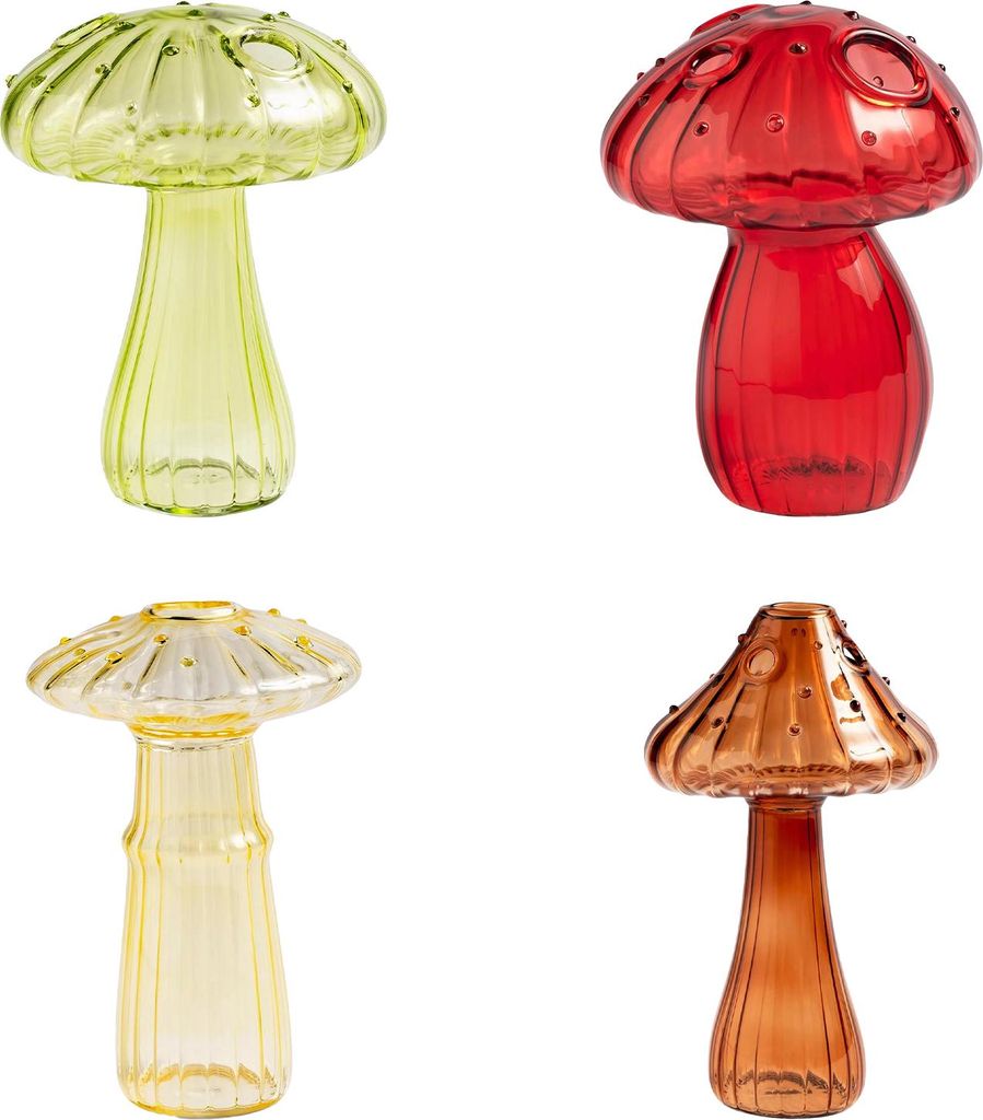 Vase - Pilz Vase - Aromatherapie Vase Tischdekoration Pendel - Glas - off-white