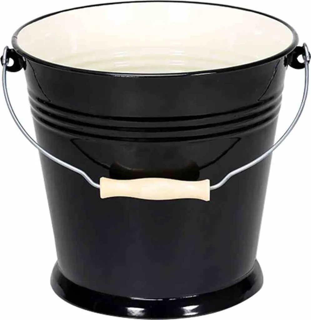 Krüger W10TR Seau TRIEST en émail noir et crème de 10 litres robuste
