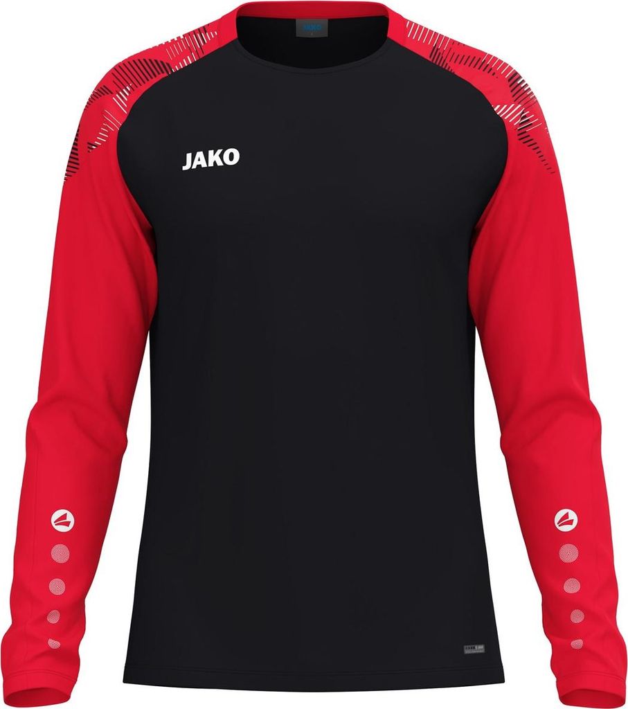 Jako Longsleeve Sonic - schwarz/rot, Größe:L