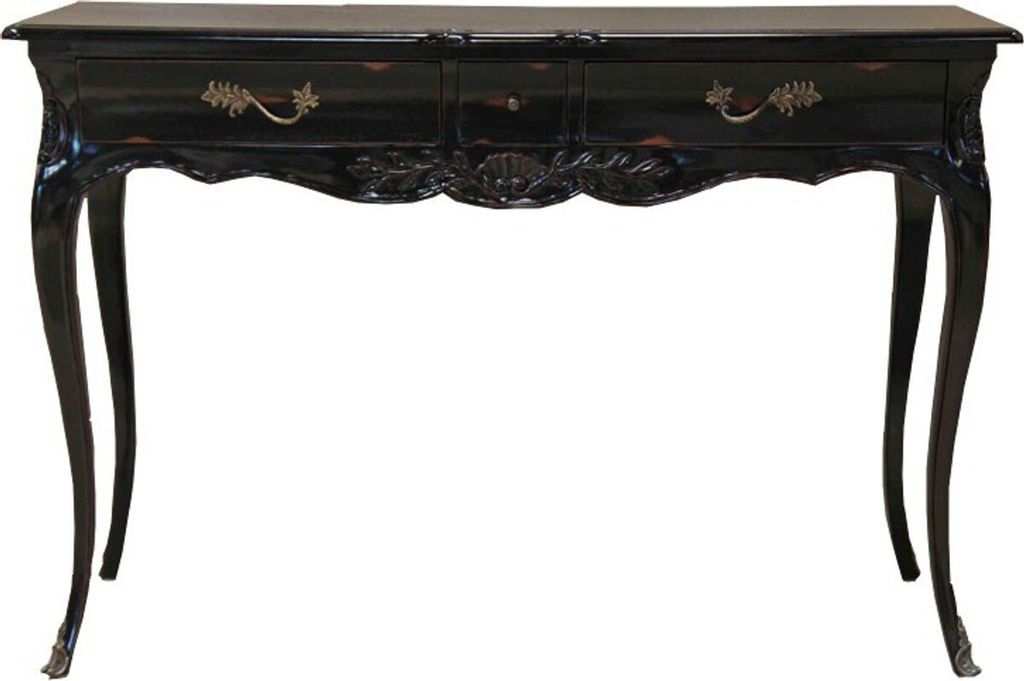 Casa Padrino Barock Schreibtisch Antik Schwarz 120 x 80 x 45 cm - Sekretär Luxus Möbel