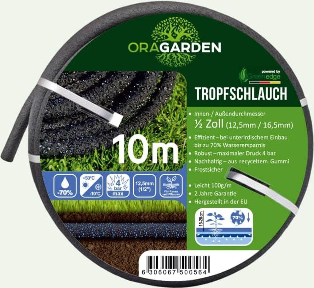 OraGarden Perlschlauch Tropfschlauch 10 m Produktbild 