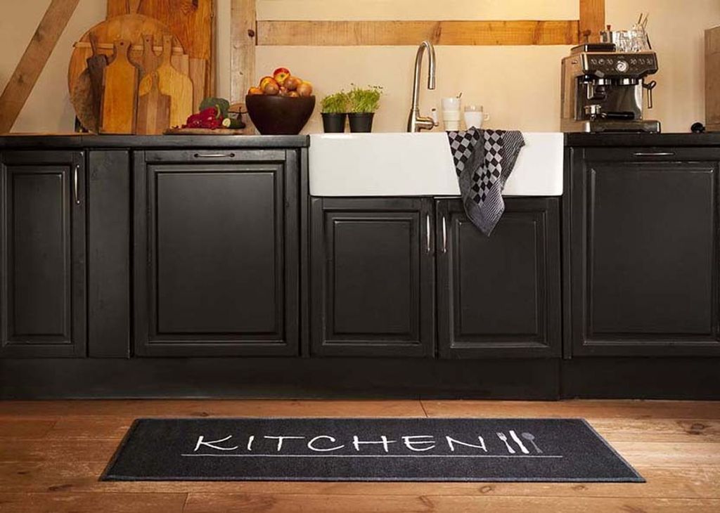 MD Entree Cook&Wash | Eingangsmatte - Teppichmatte - Küchenteppich,Größe:50x150 cm;Motiv:kitchen black